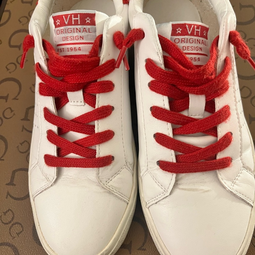 Vintage Havana White Sneakers with Red Accents